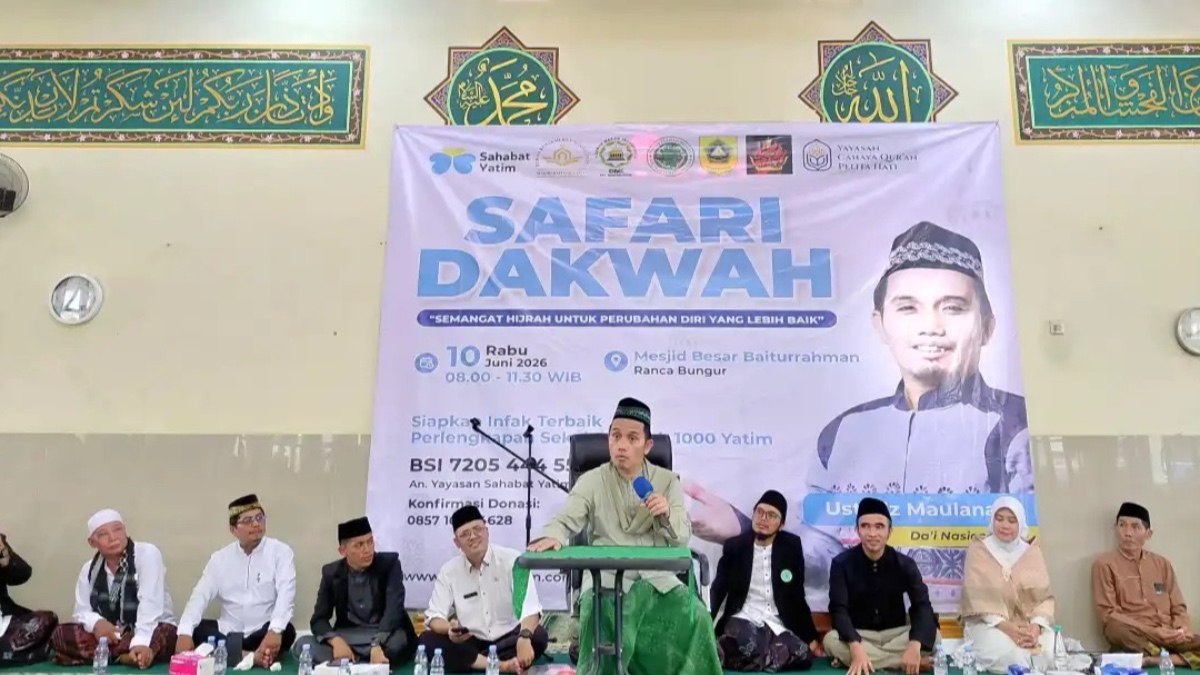 Ribuan Jamaah Padati Masjid Baiturrahman, Ustaz Maulana Tutup Meriah HJB ke-544 Rancabungur